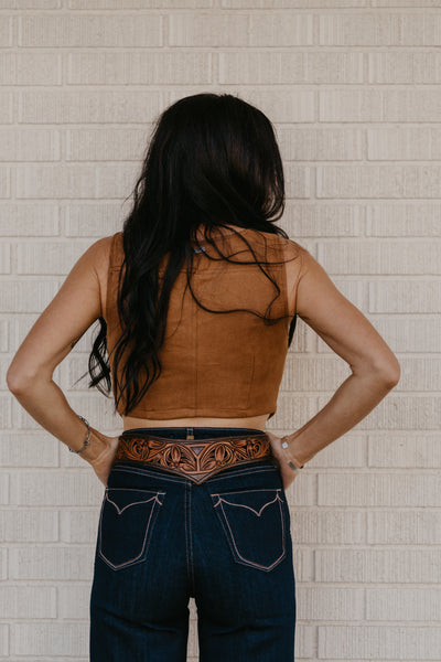 JoJo Buckle Top - Camel