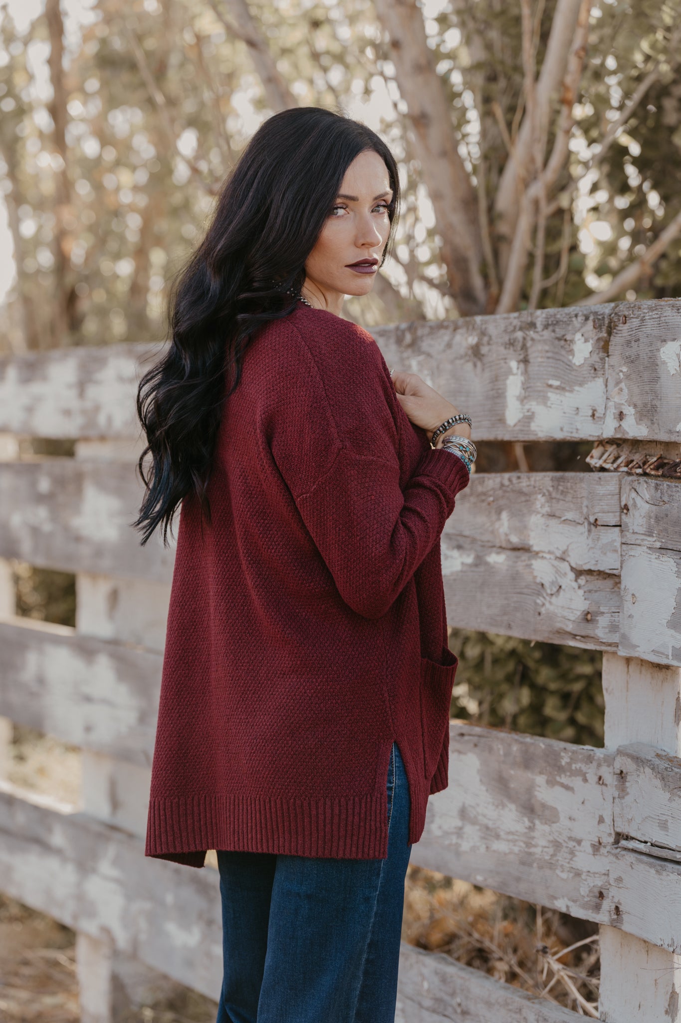 The Willows Cardigan - Burgundy