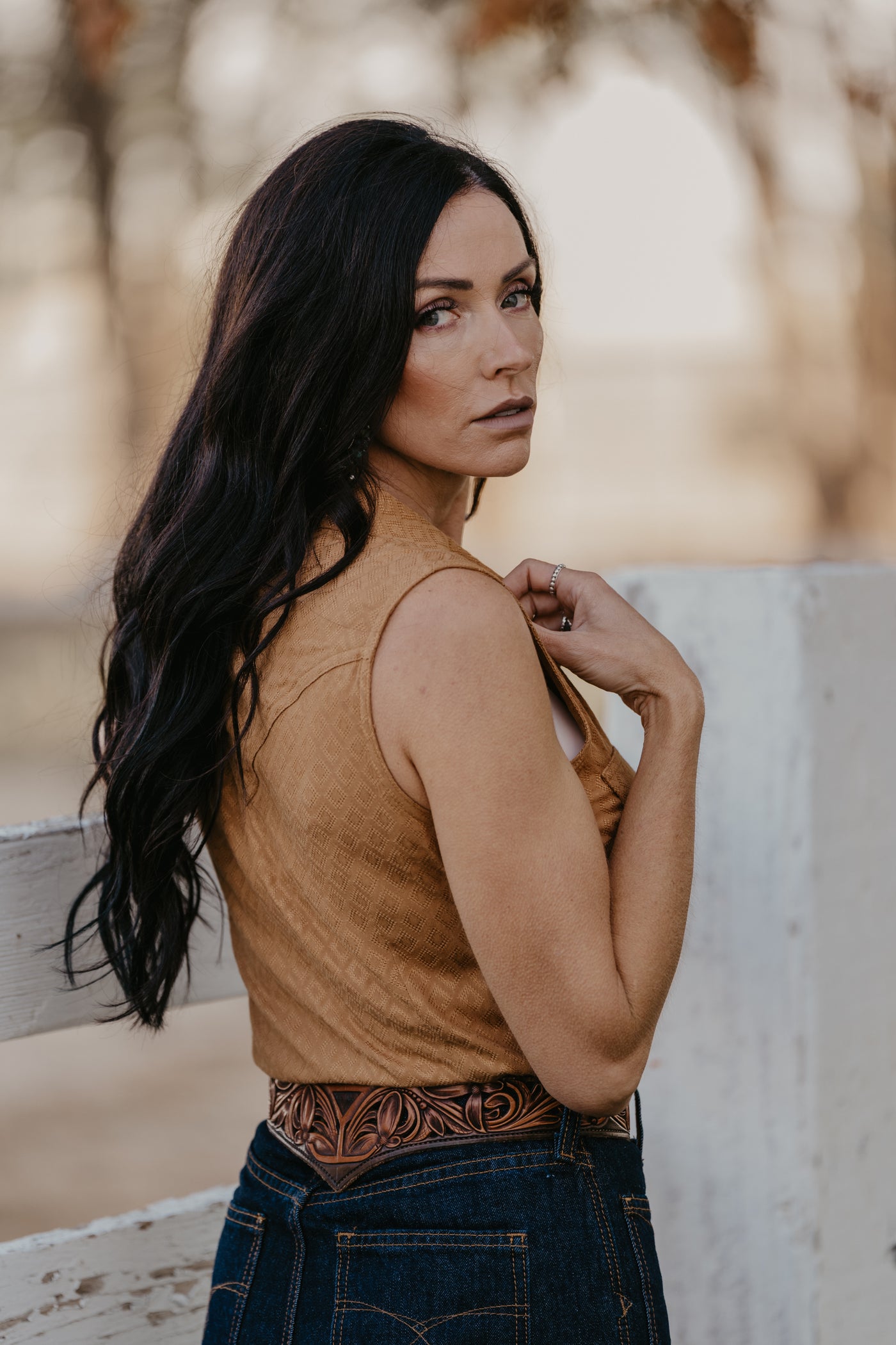 Dutton Pearl Snap Blouse - Toast