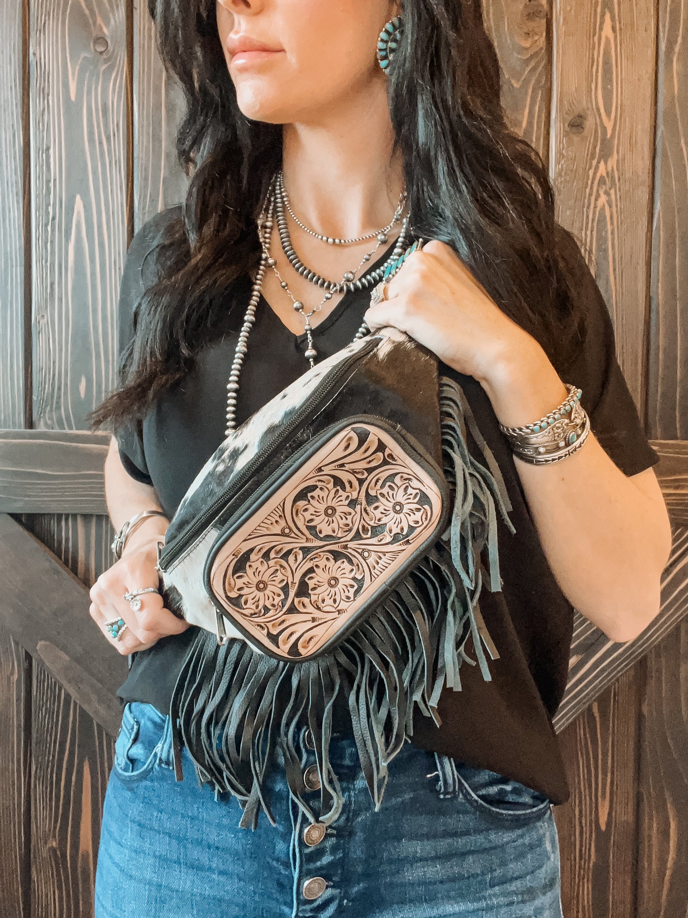Kassie Tooled Cow Babe Fanny Pack