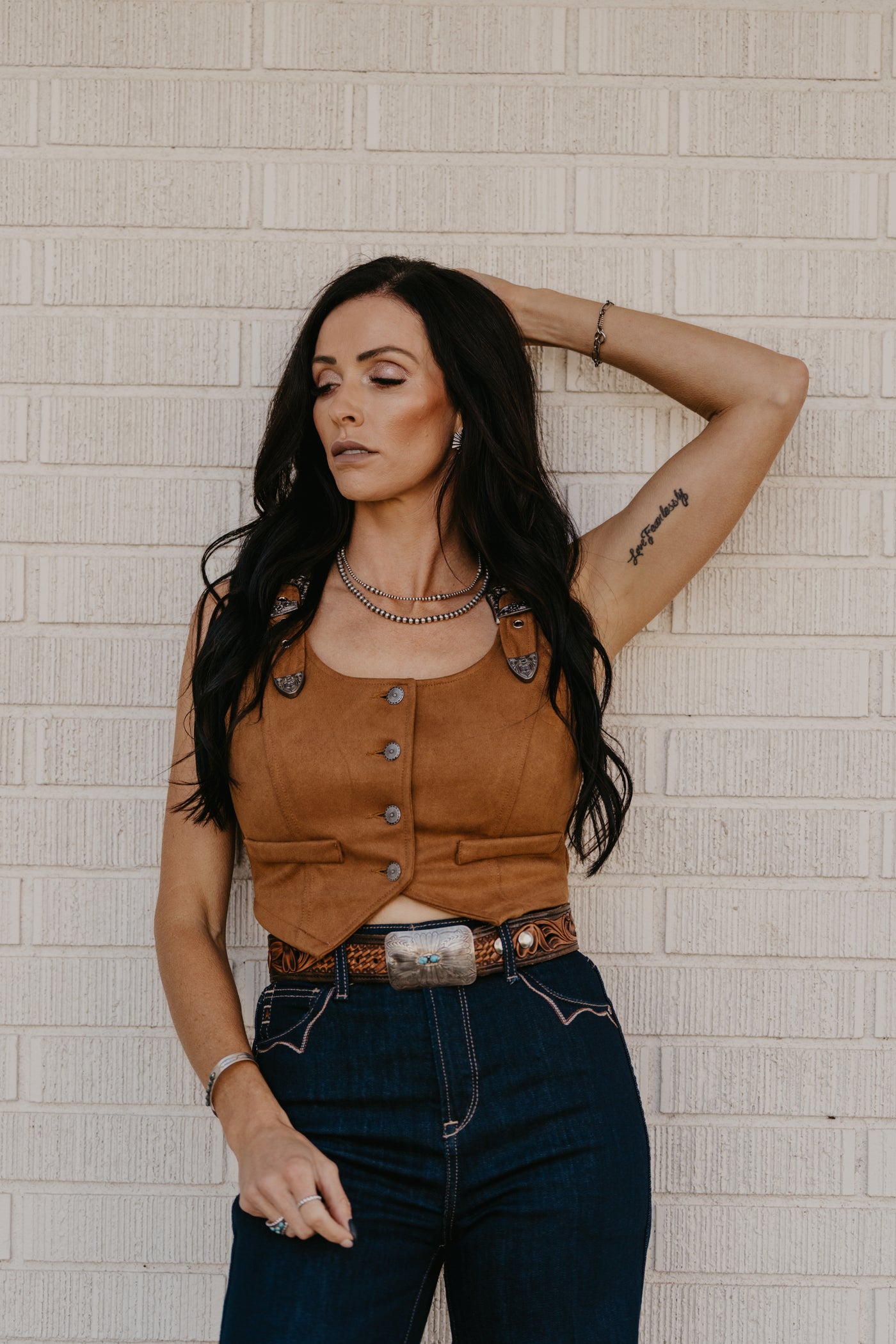 JoJo Buckle Top - Camel