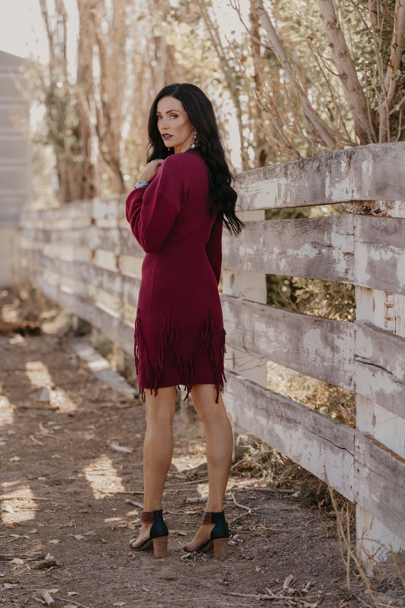 Holly Sweater Dress - Burgundy