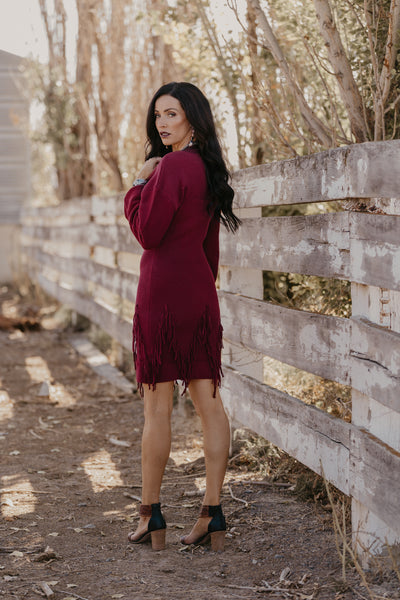Holly Sweater Dress - Burgundy