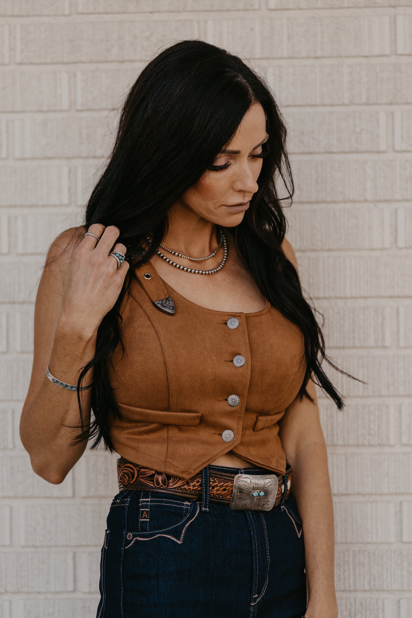 JoJo Buckle Top - Camel