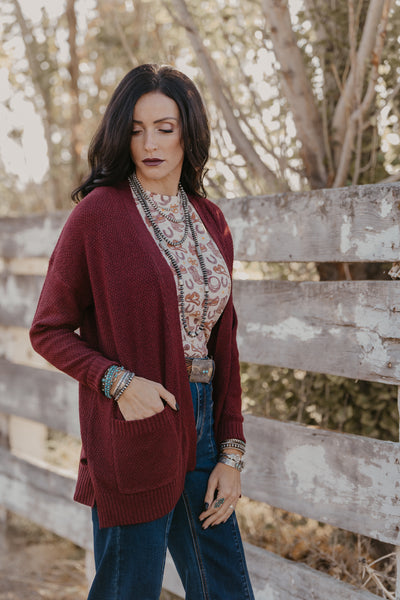 The Willows Cardigan - Burgundy
