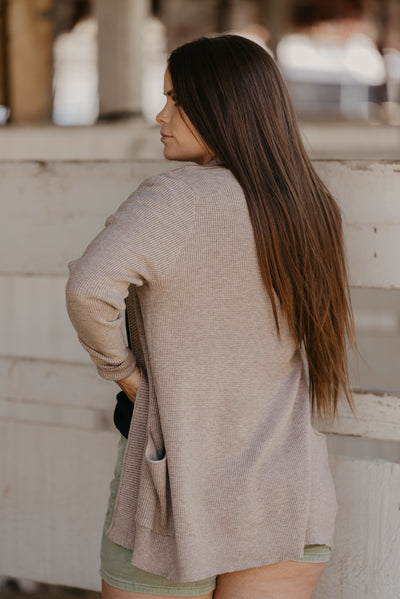 Henley Cardigan - Taupe