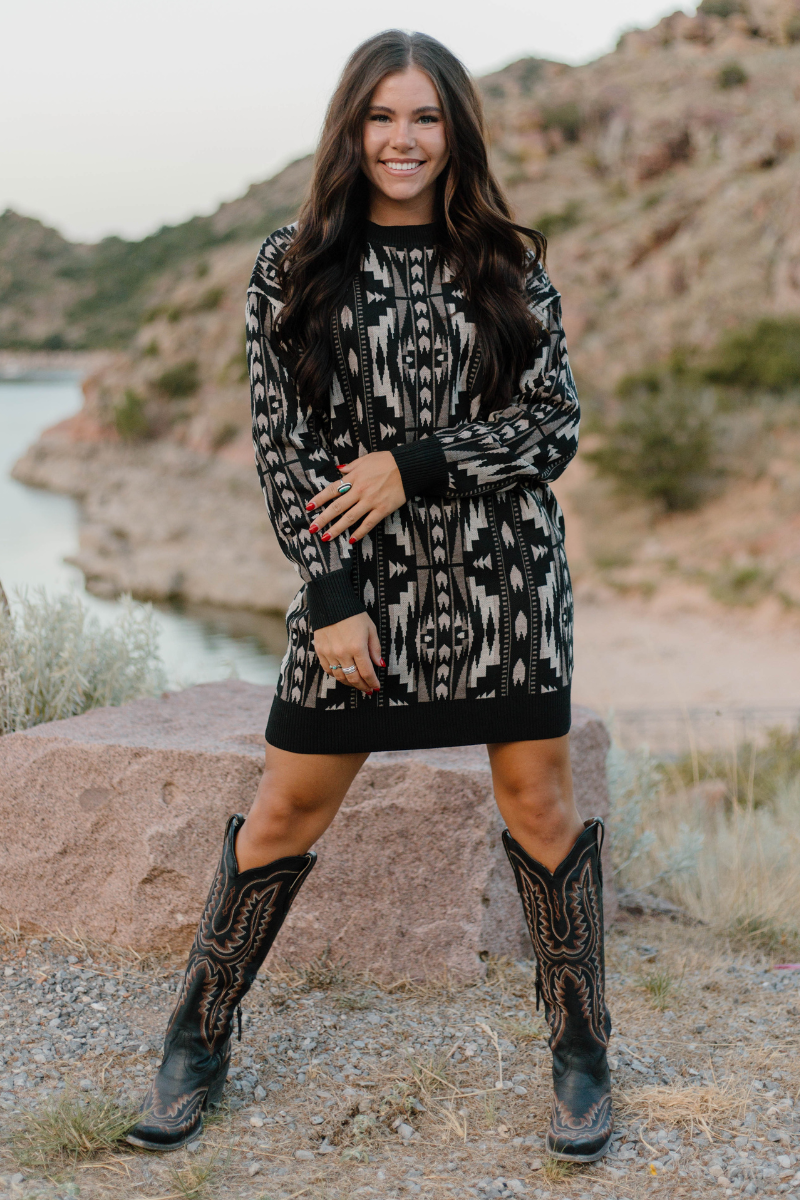 Montana Aztec Sweater Dress