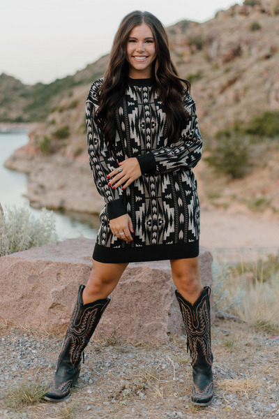 Montana Aztec Sweater Dress