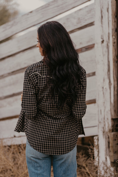 Sandra Plaid Pearl Snap Top