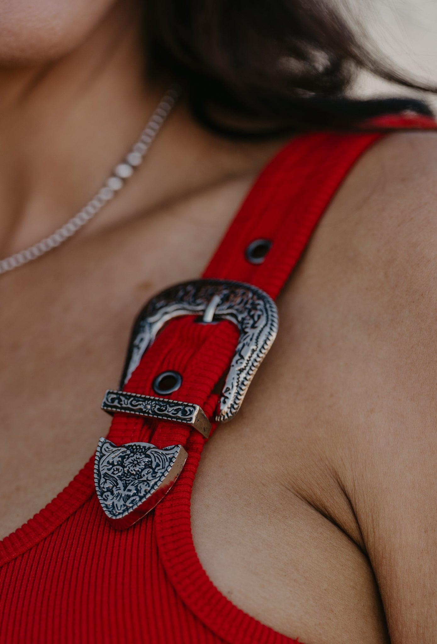 Buckle Babe Body Suit - Red