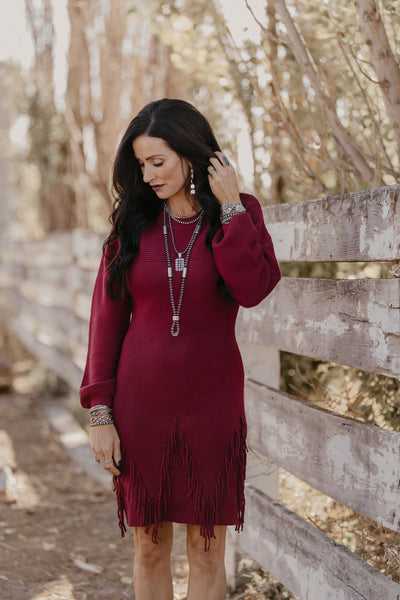 Holly Sweater Dress - Burgundy