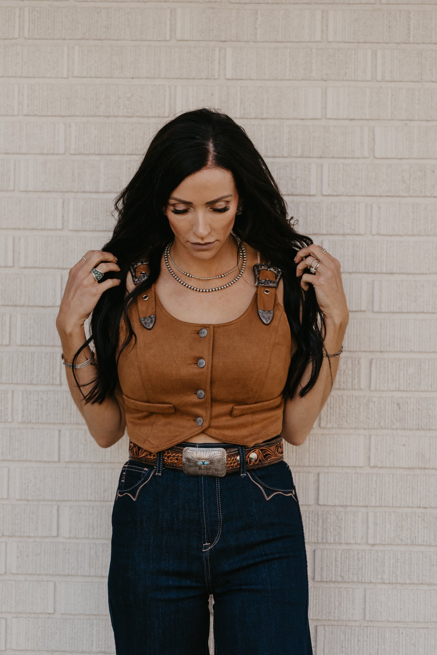 JoJo Buckle Top - Camel