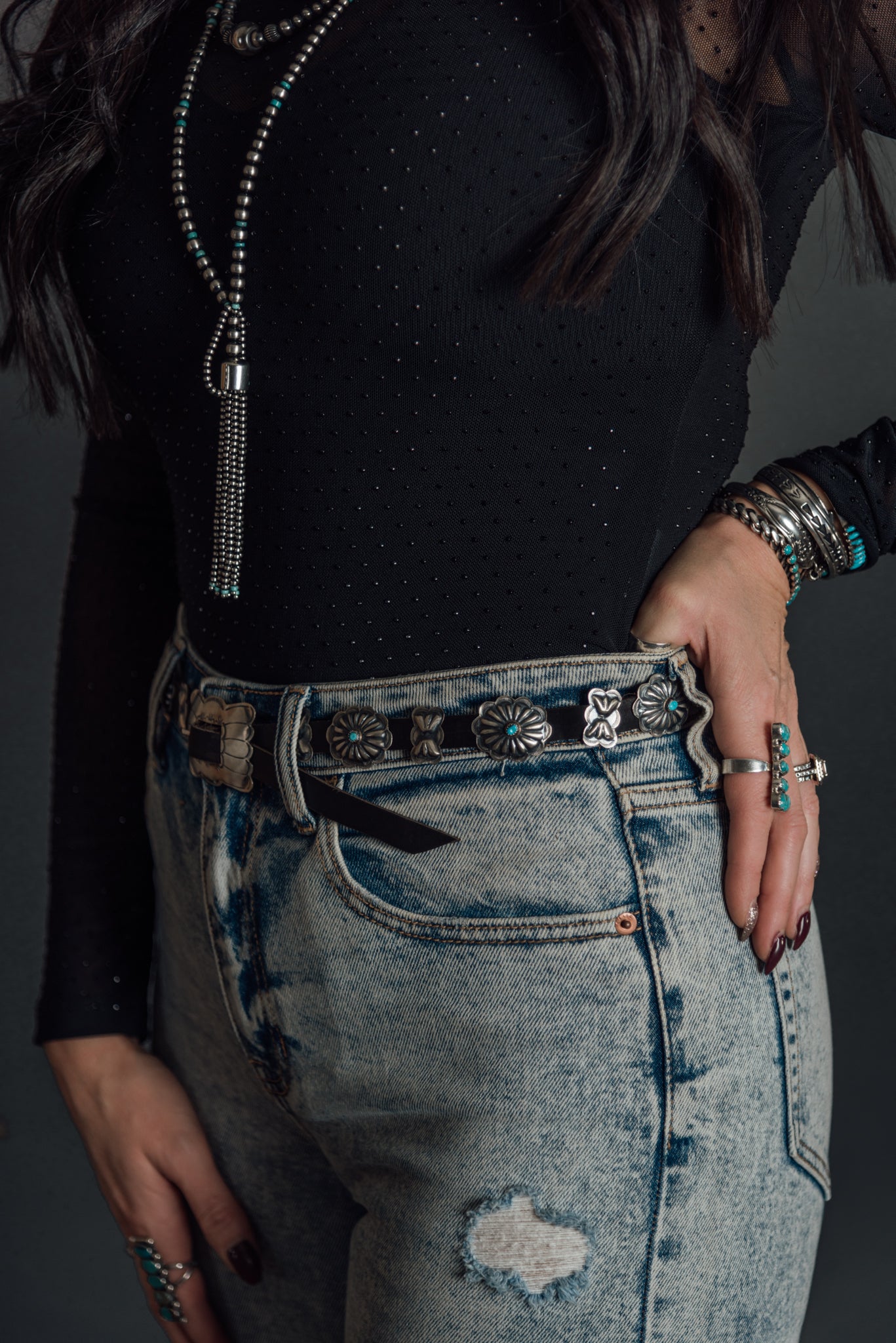 The Clark Turquoise & Silver Belt