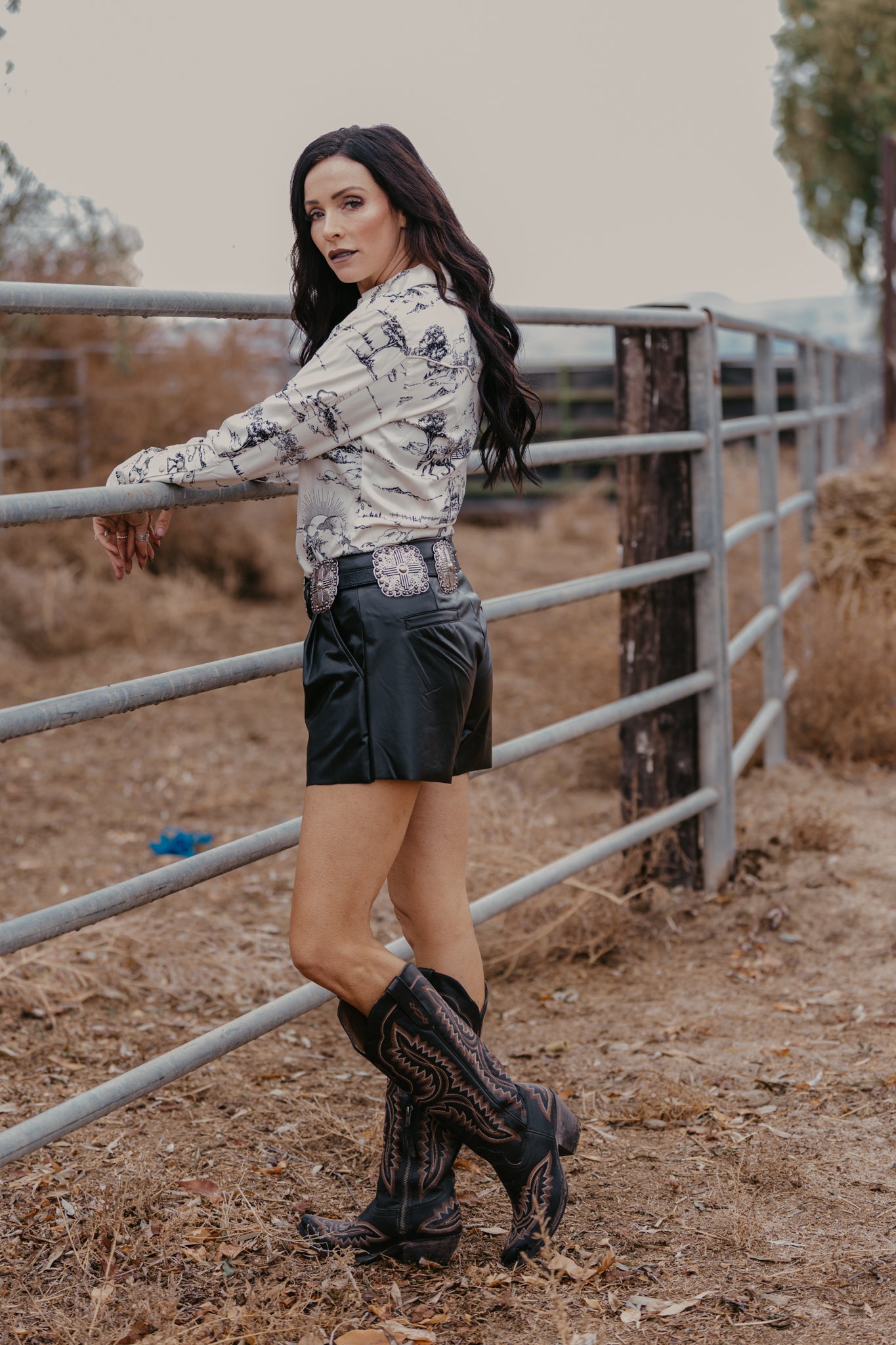 Country Toile Pearl Snap Shirt