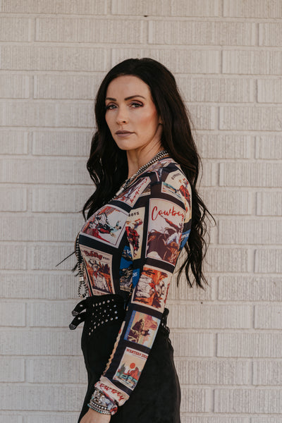 Little Red Rodeo Mesh Top