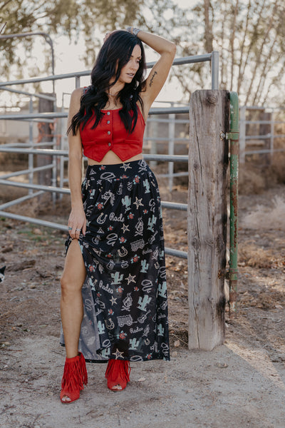 JoJo Buckle Top - Red