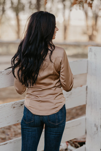Gold Buckle Satin Blouse