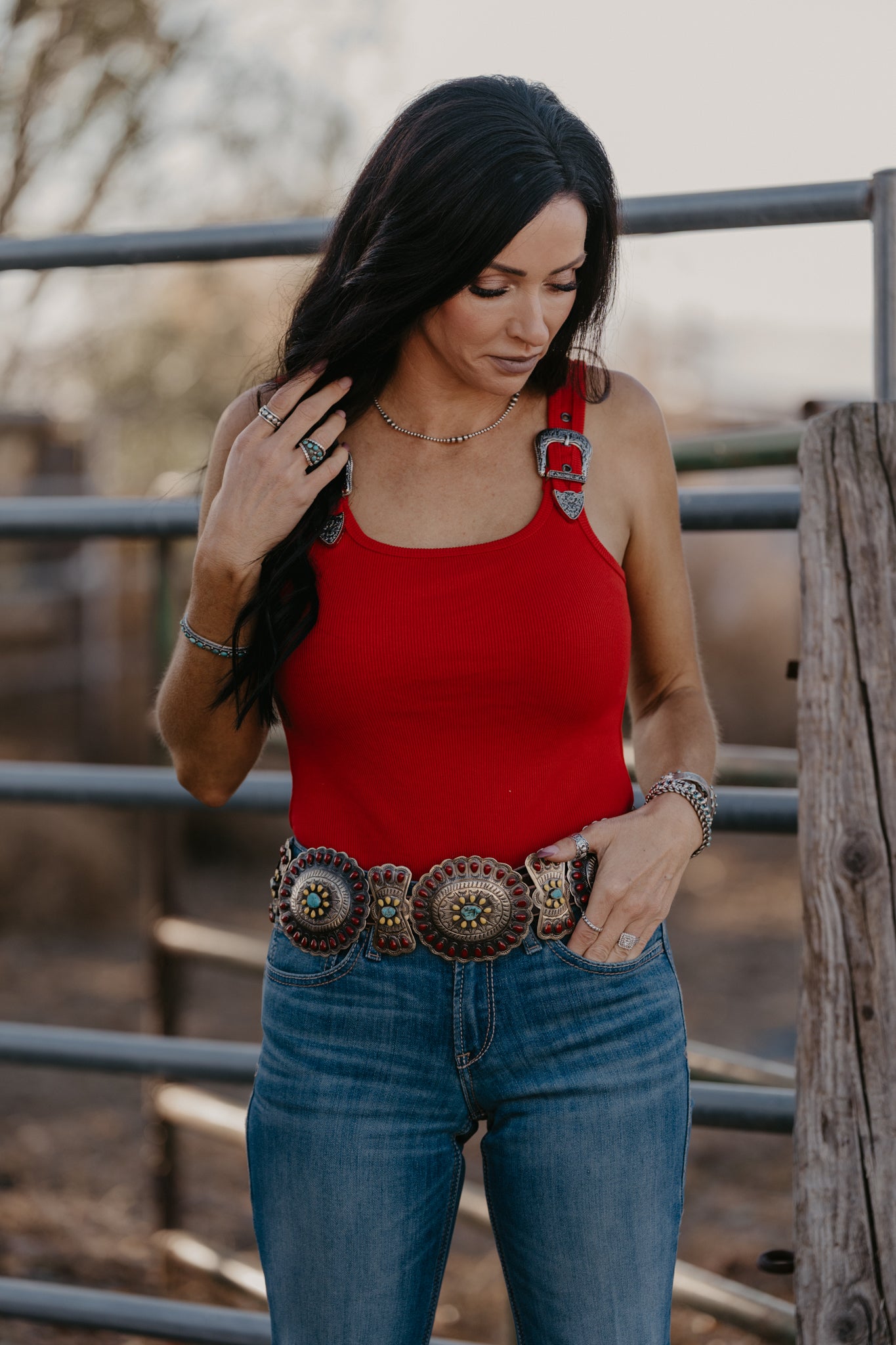 Buckle Babe Body Suit - Red