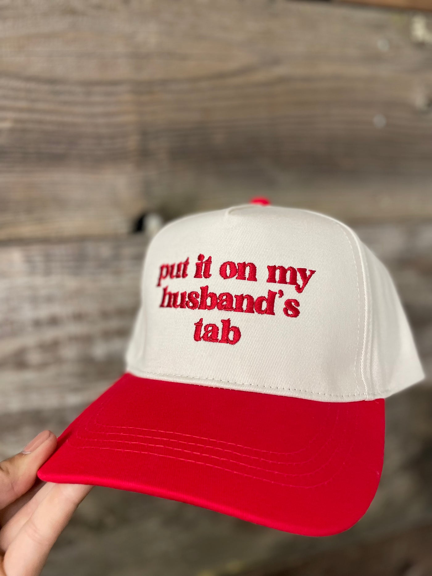 Husband's Tab Ball Cap - Red