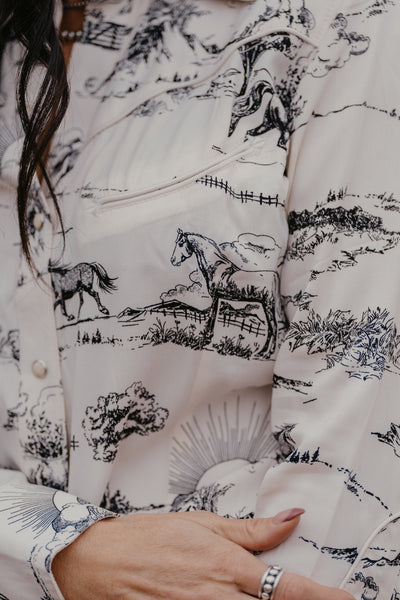 Country Toile Pearl Snap Shirt