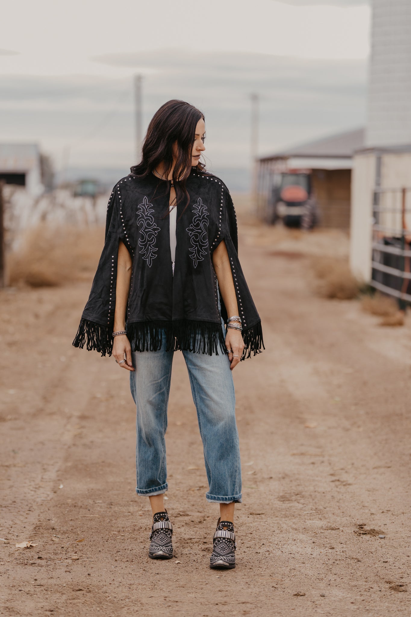 Cara Embroidered Cape