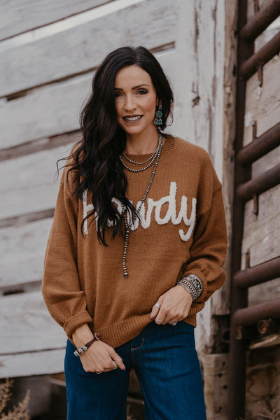 Varsity Howdy Sweater - Carmel