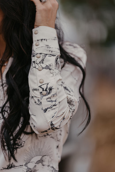 Country Toile Pearl Snap Shirt