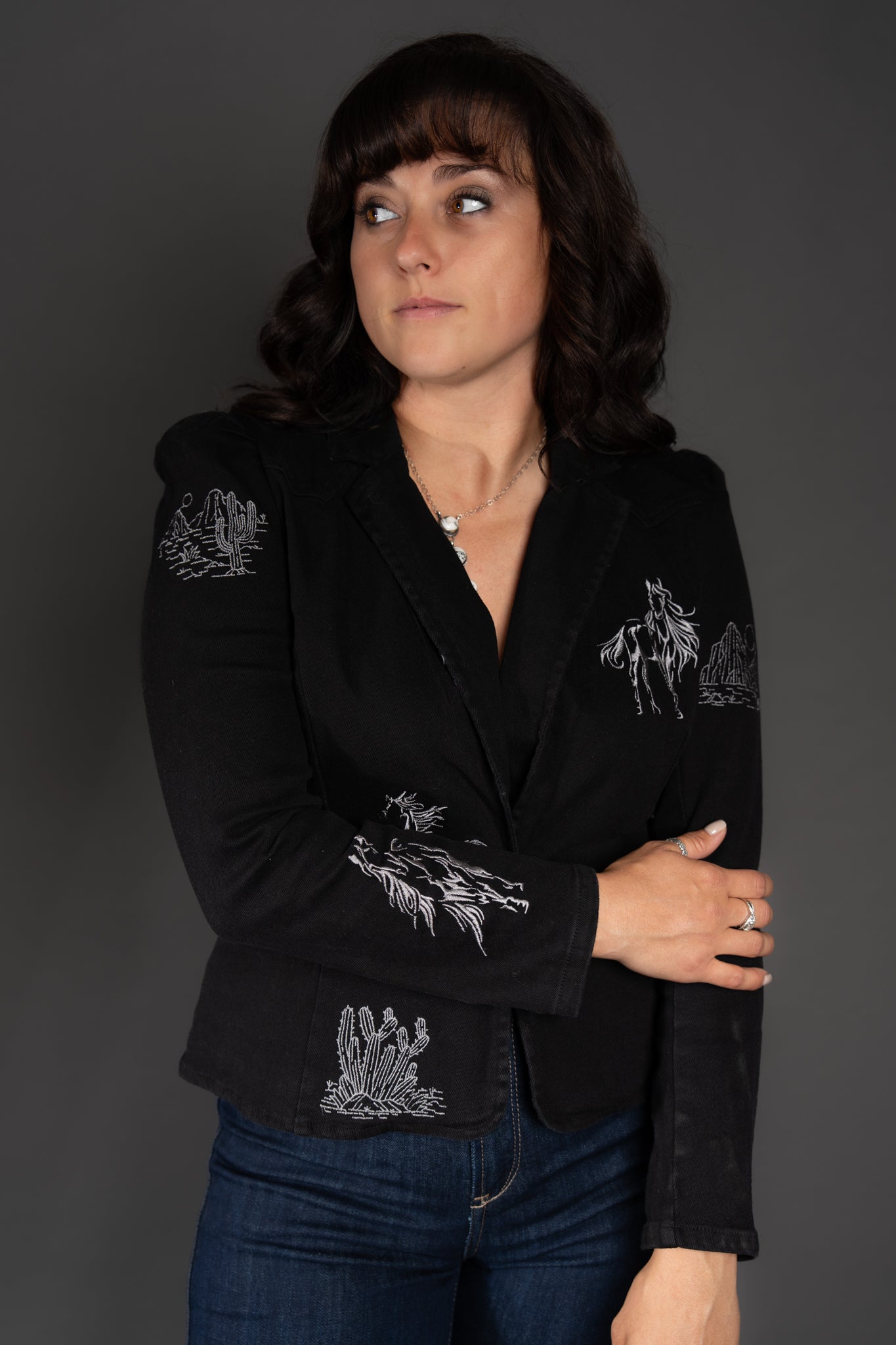 Mustang Sally Embroidered Denim Jacket