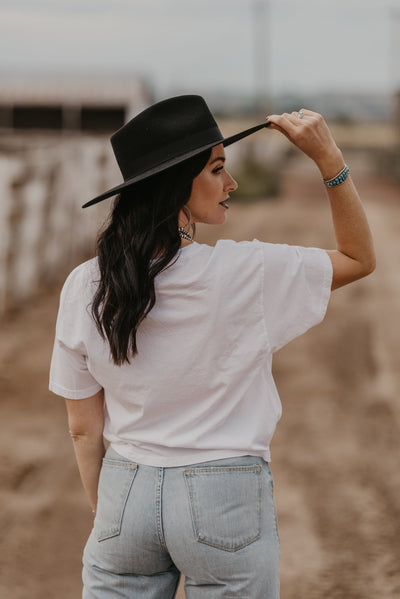 Rodeo - Ride 'Em Cowboy Cropped Tee - White