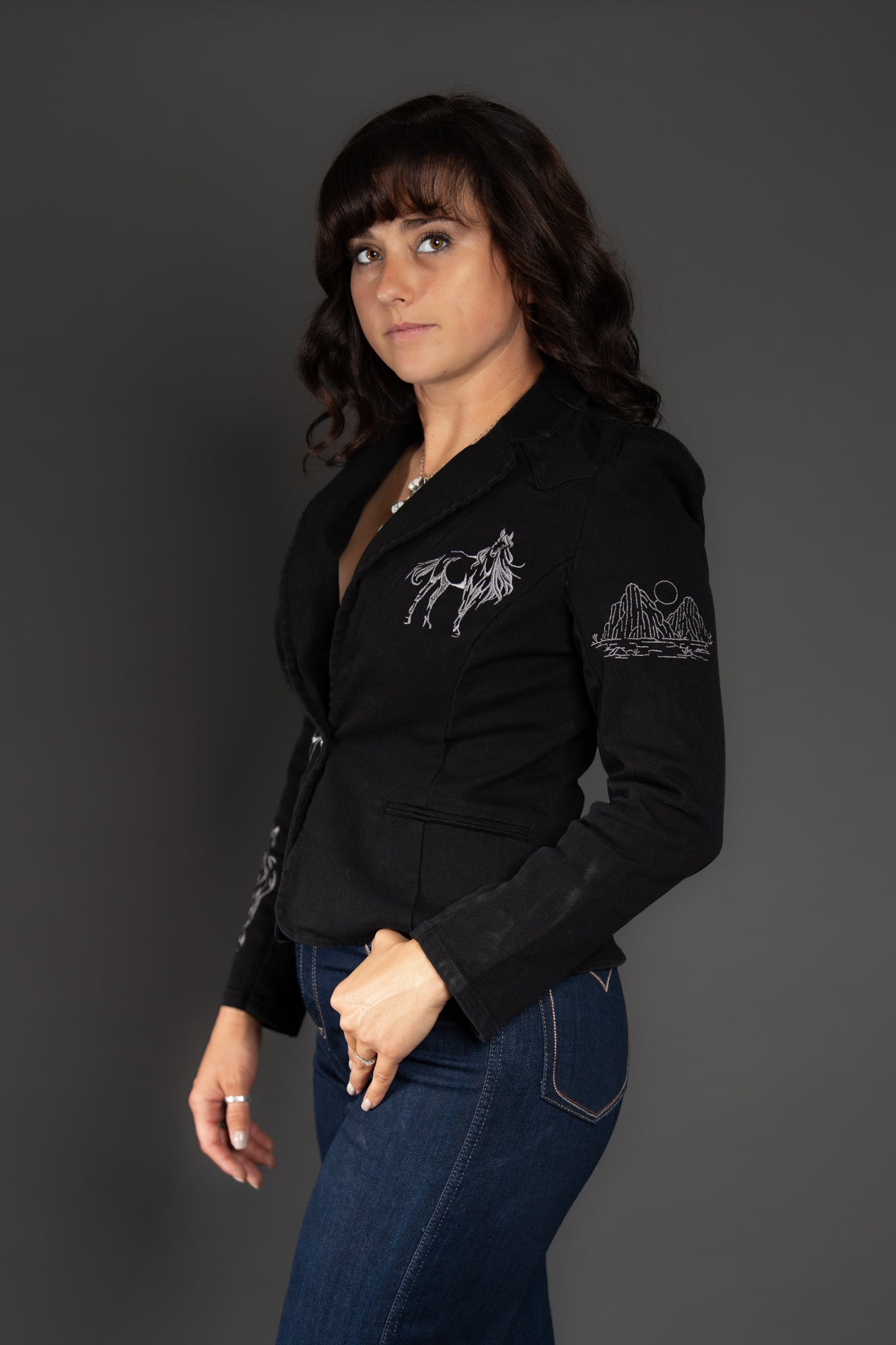 Mustang Sally Embroidered Denim Jacket
