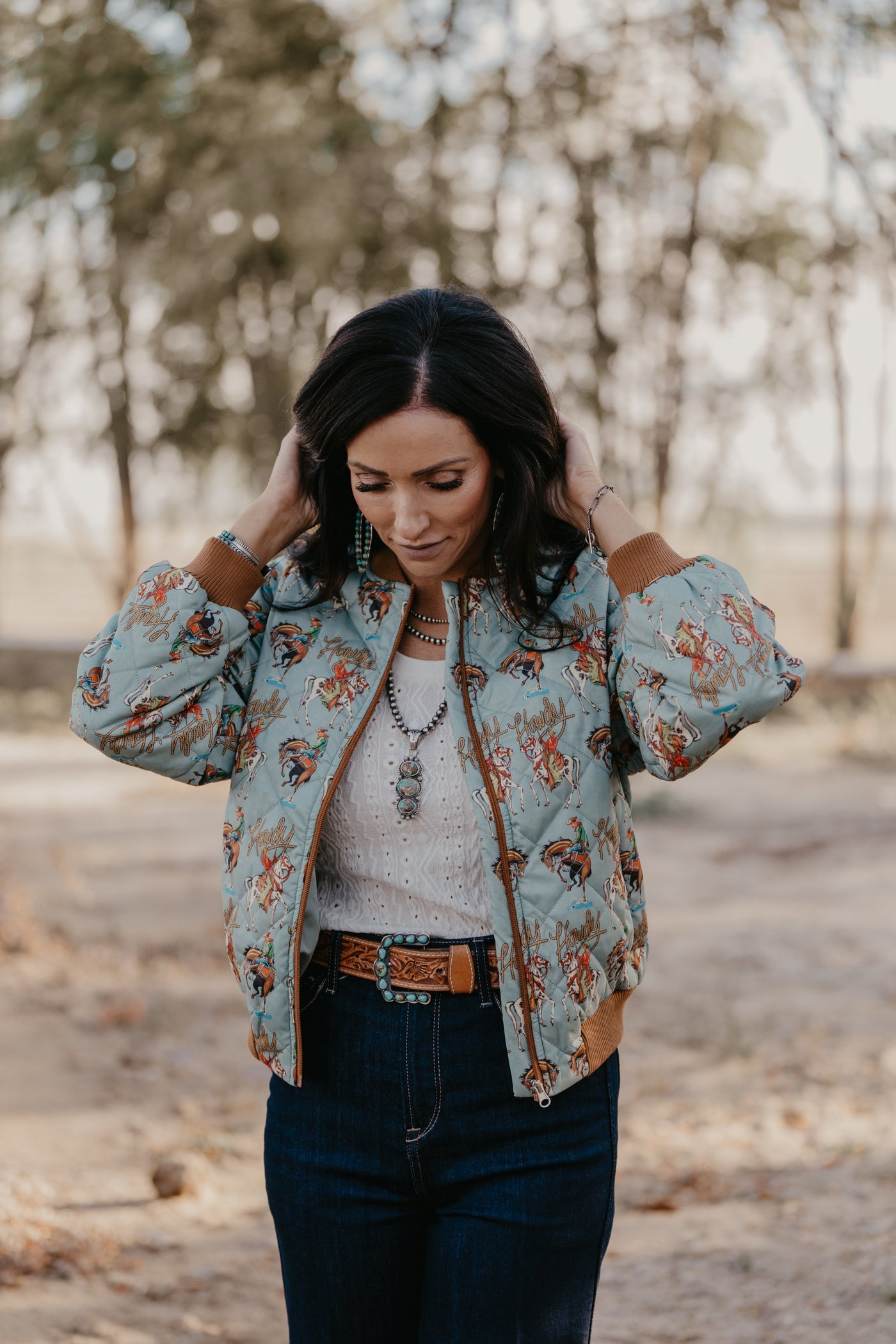 Howdy Cowboy Quilted Bomber Jacket