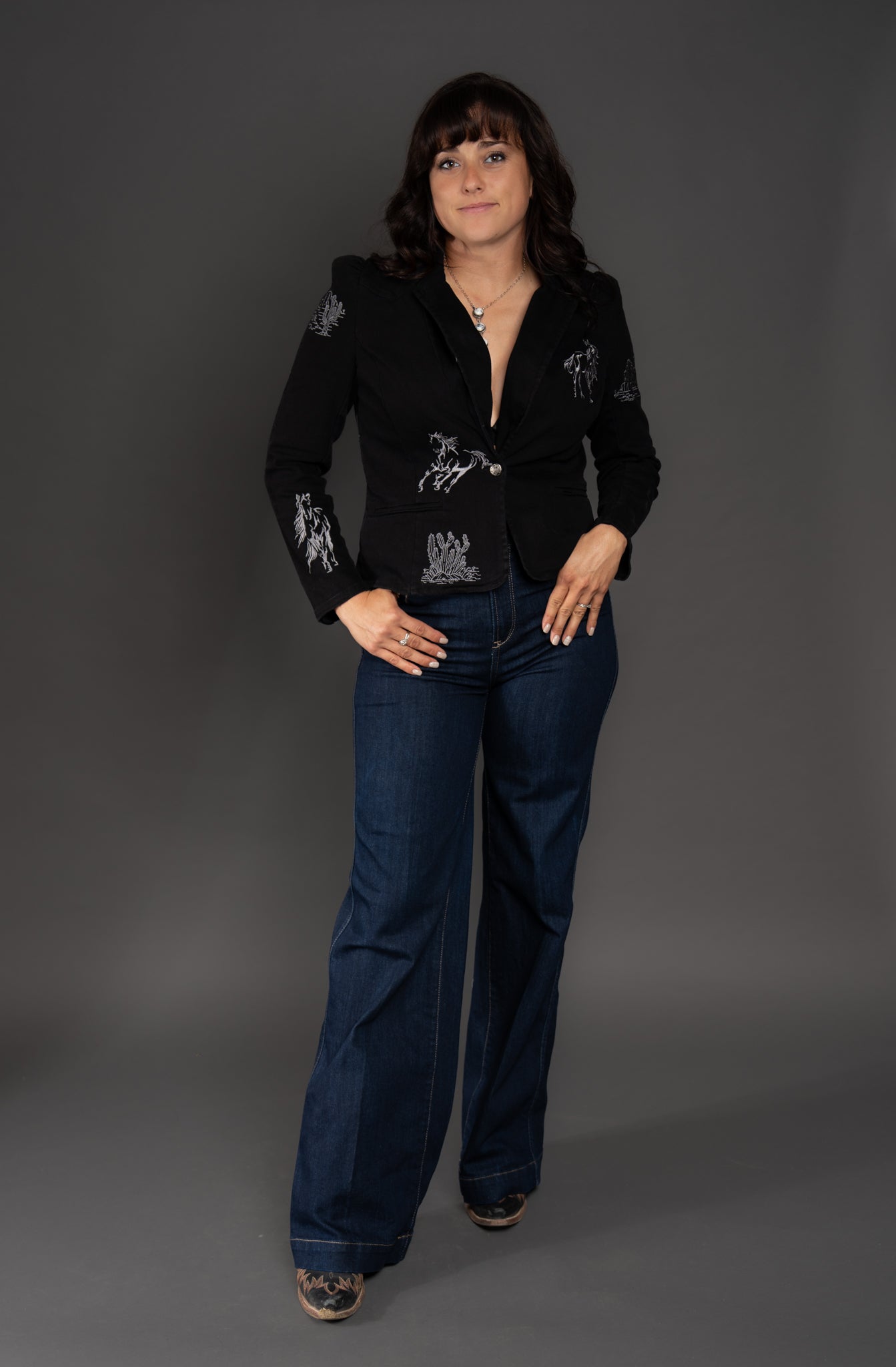 Mustang Sally Embroidered Denim Jacket