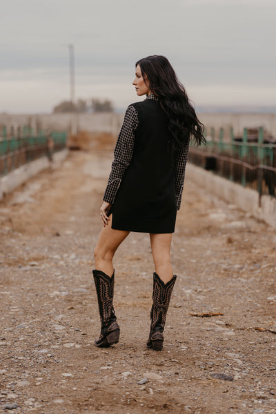 Maude Horse Sweater Dress - Black