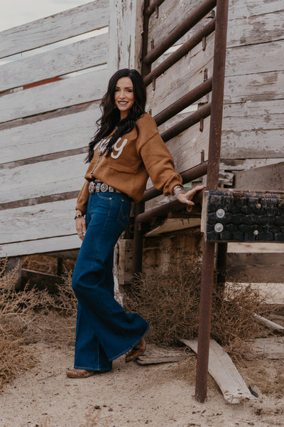 Varsity Howdy Sweater - Carmel