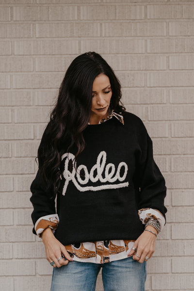 Varsity Rodeo Sweater - Black