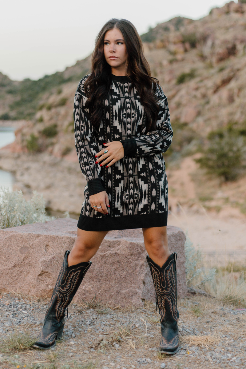 Montana Aztec Sweater Dress