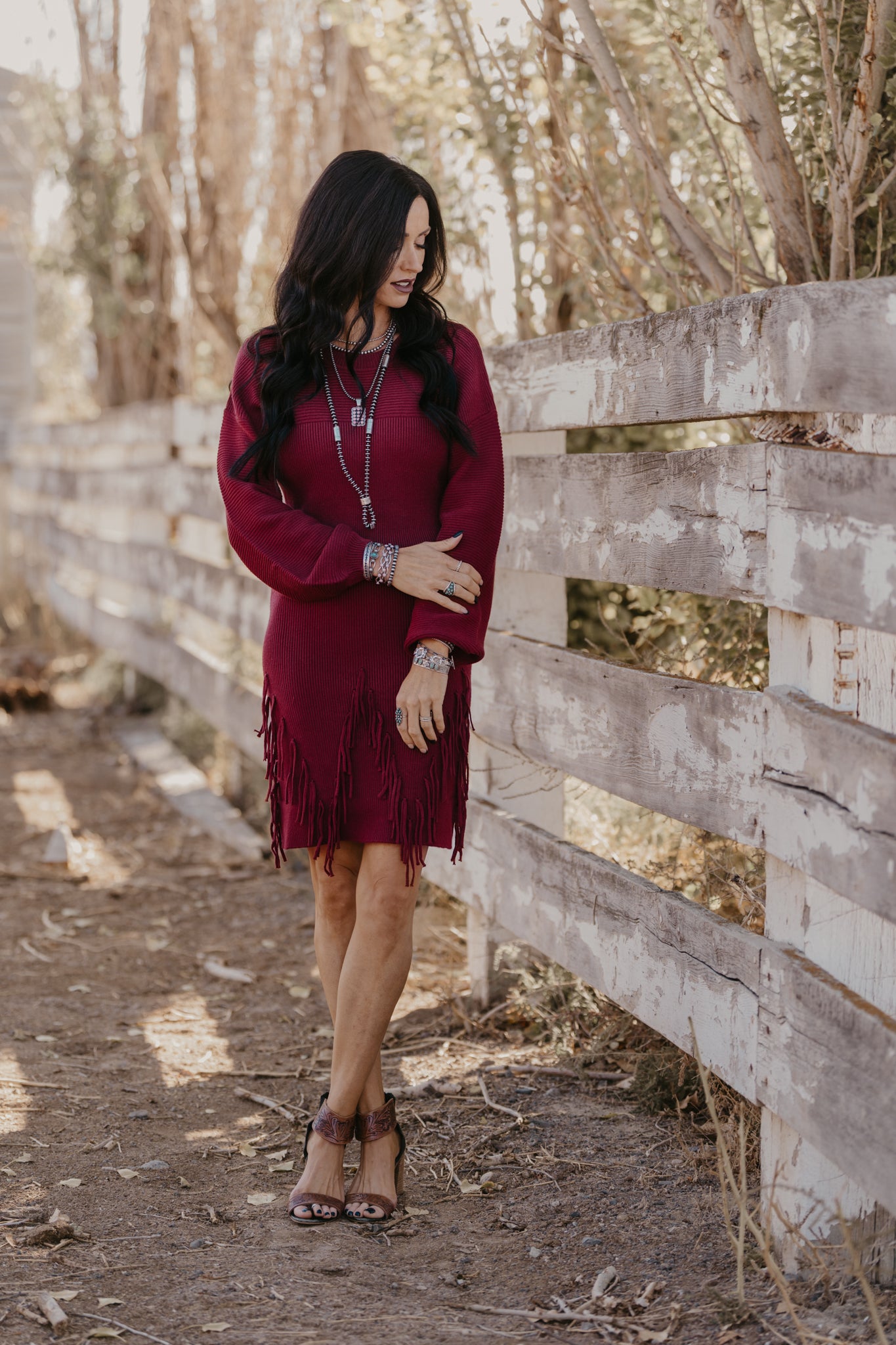 Holly Sweater Dress - Burgundy