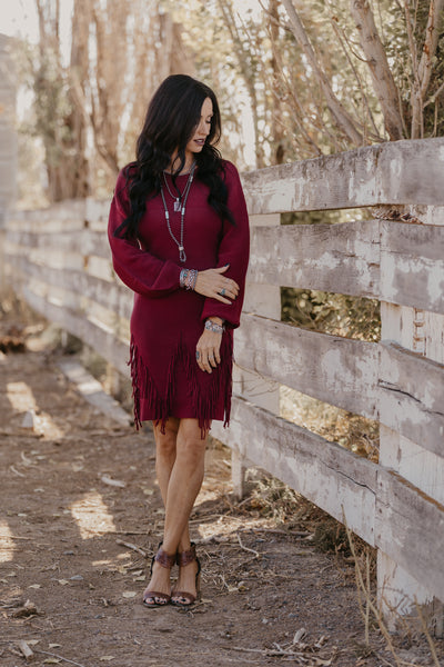 Holly Sweater Dress - Burgundy