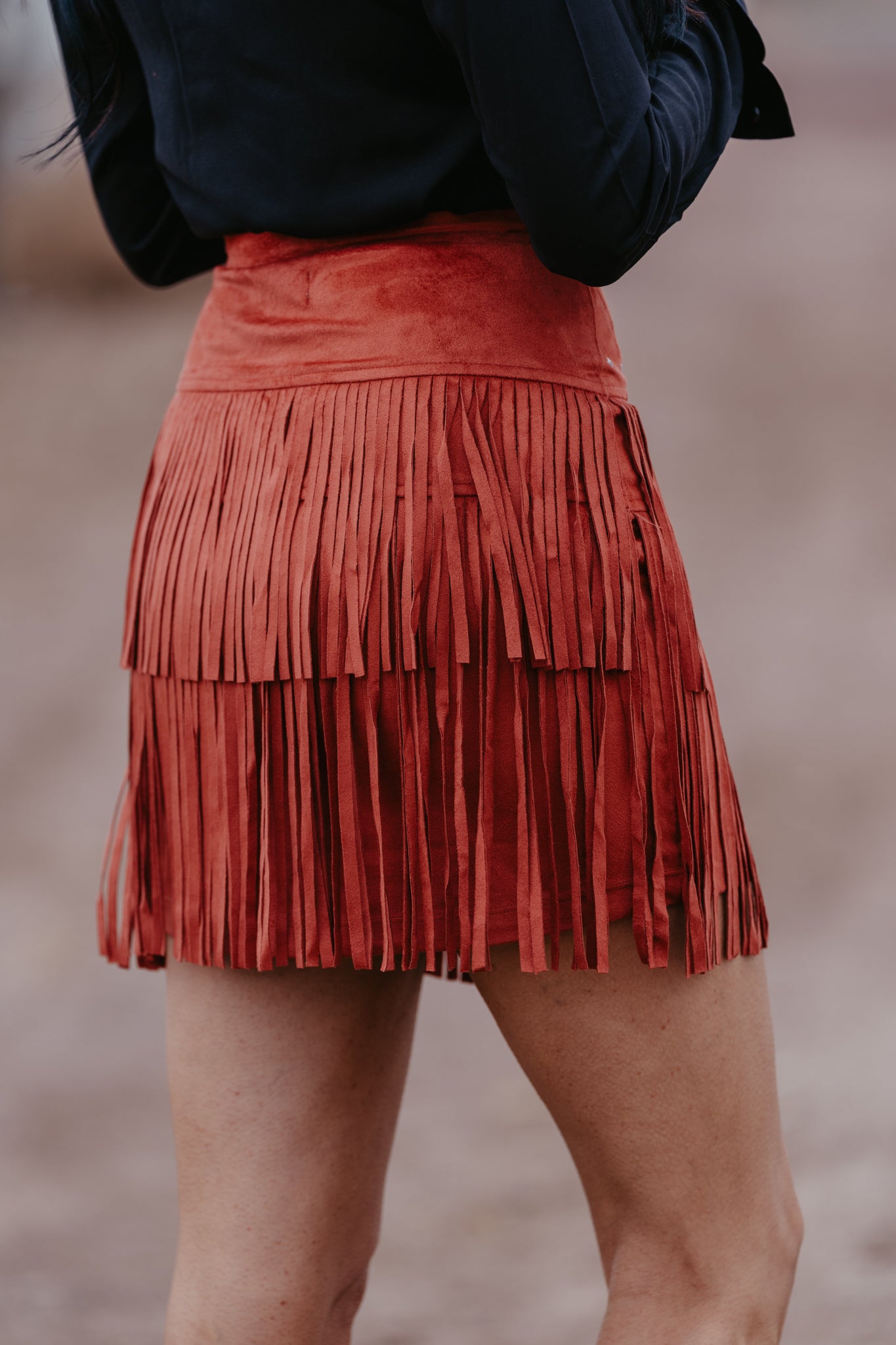 Starlight Fringe Skirt - Rust