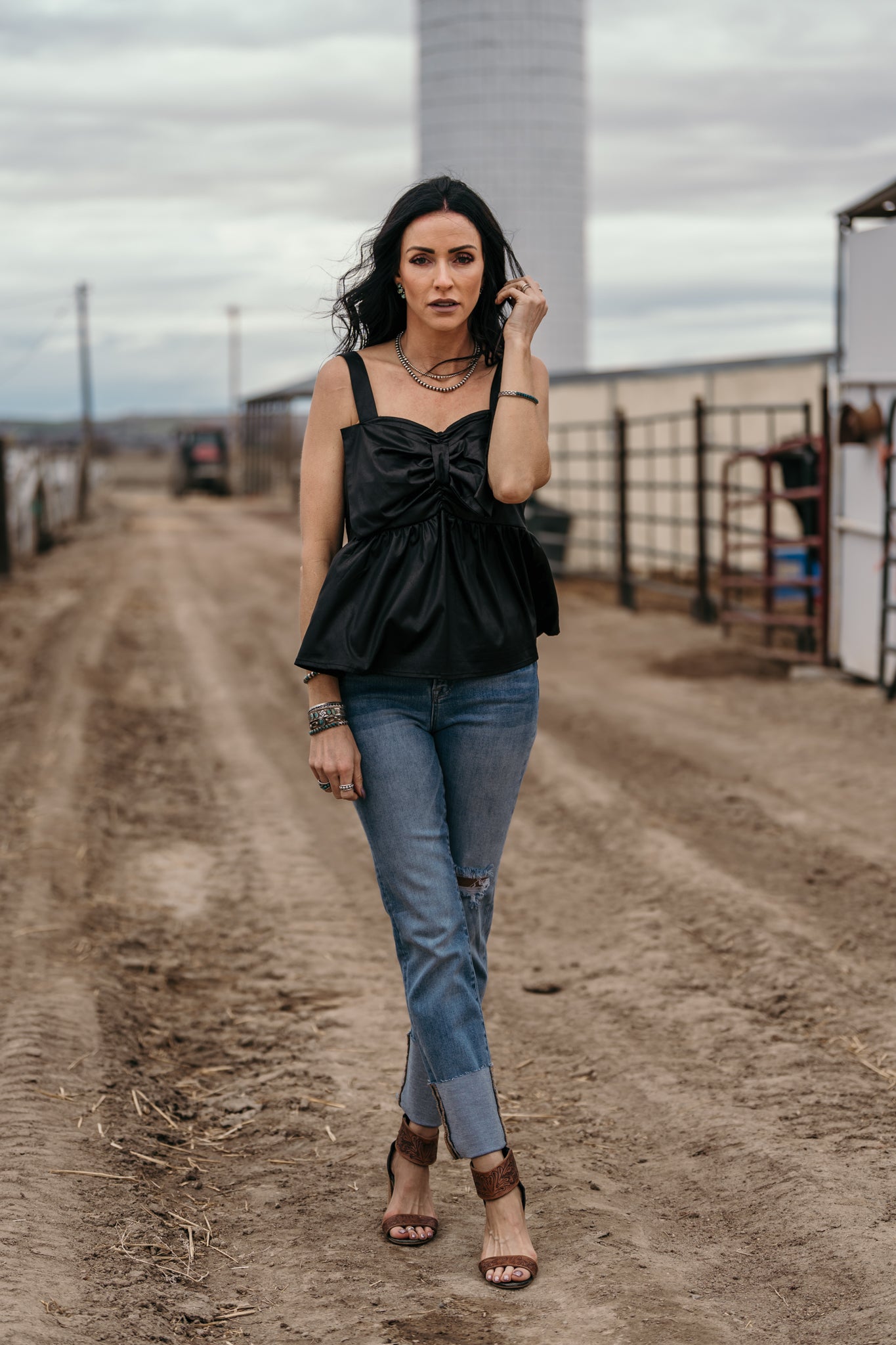 Rodeo Ribbon Top - Midnight