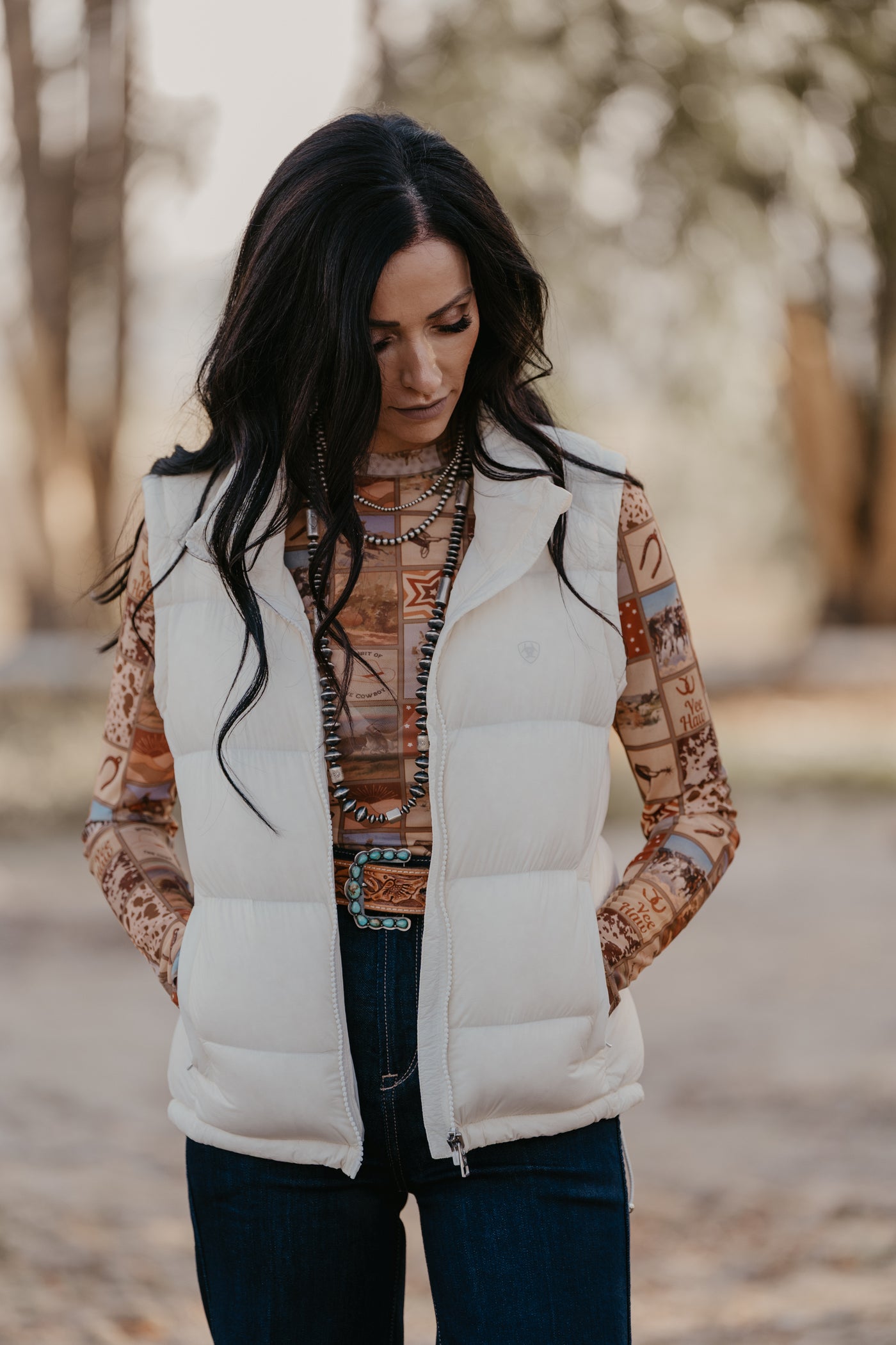 Denzel Puffer Vest by Ariat - Cream