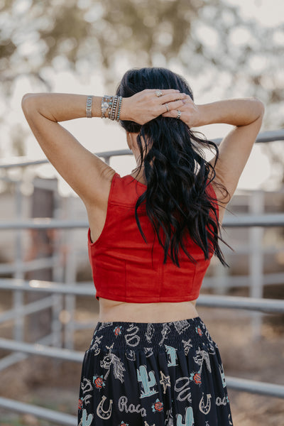 JoJo Buckle Top - Red