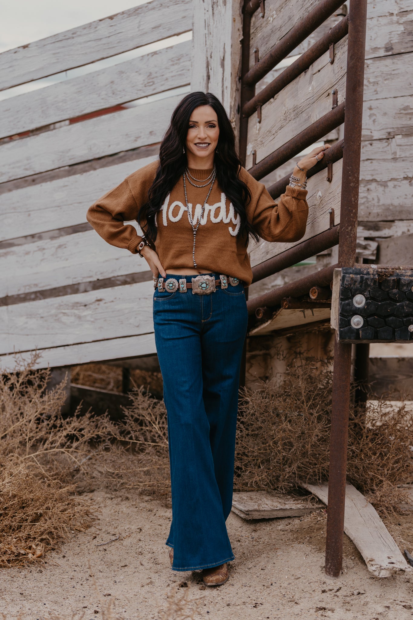 Varsity Howdy Sweater - Carmel