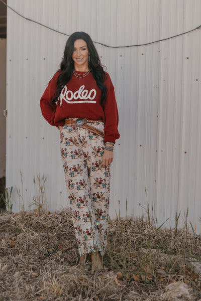 Varsity Rodeo Sweater - Red