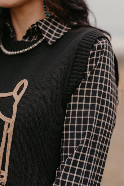 Maude Horse Sweater Dress - Black