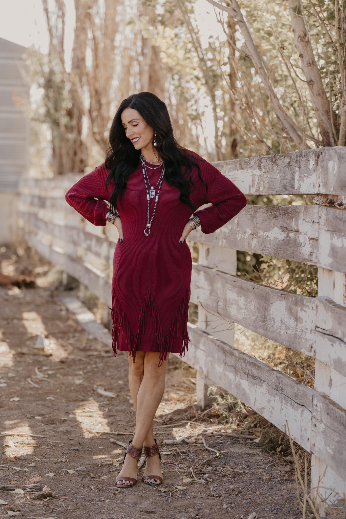 Holly Sweater Dress - Burgundy