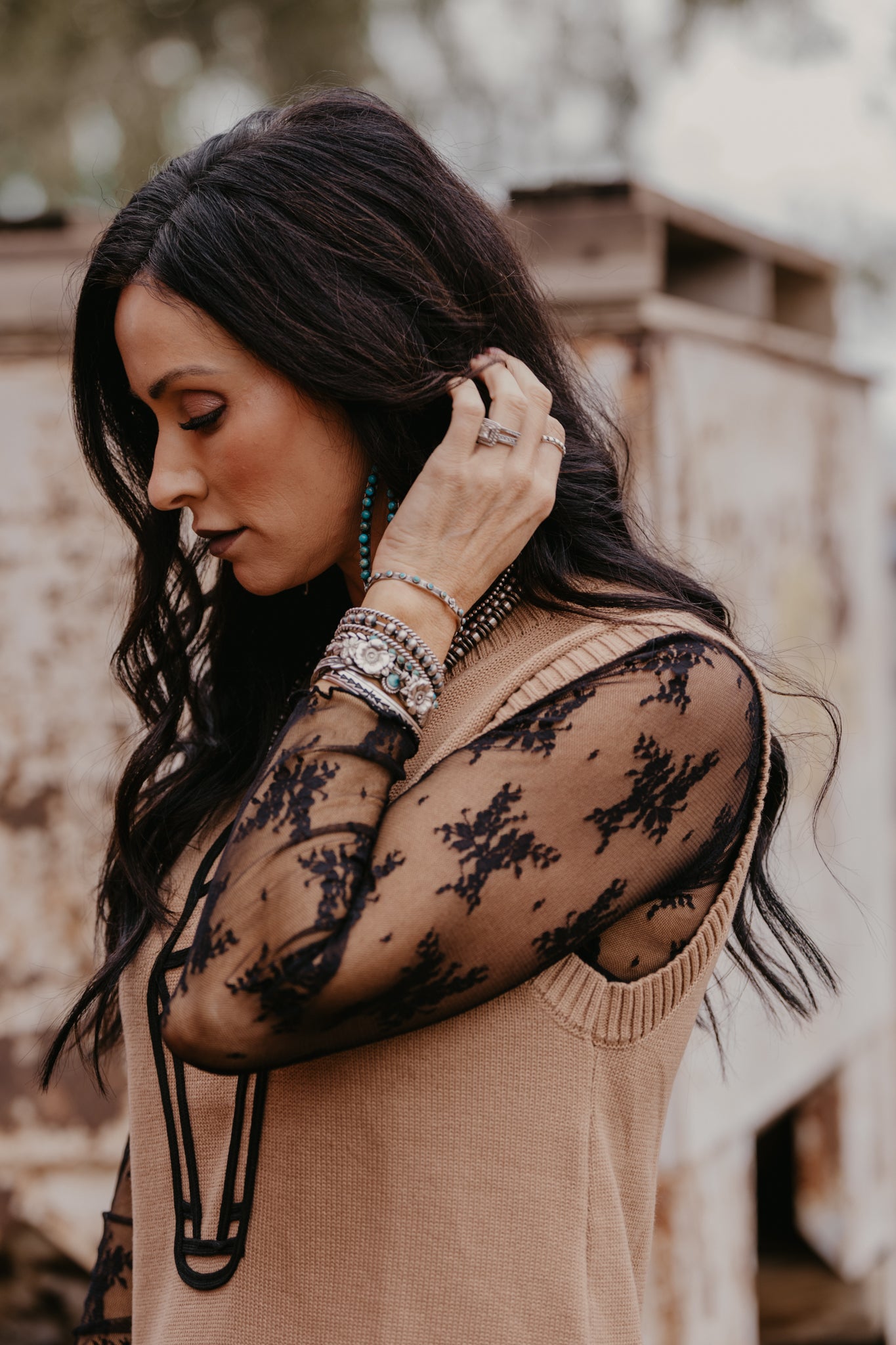 Cimarron Sheer Lace Top - Black