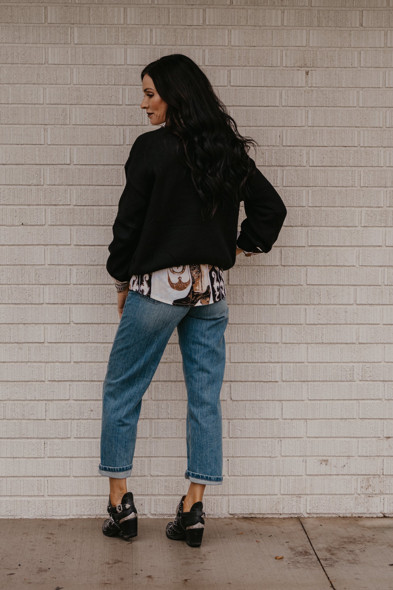 Varsity Rodeo Sweater - Black