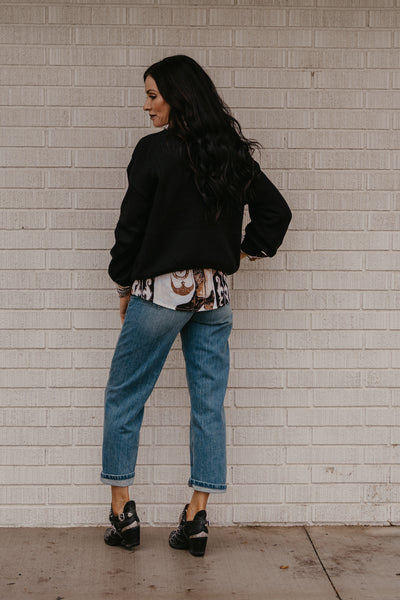 Varsity Rodeo Sweater - Black