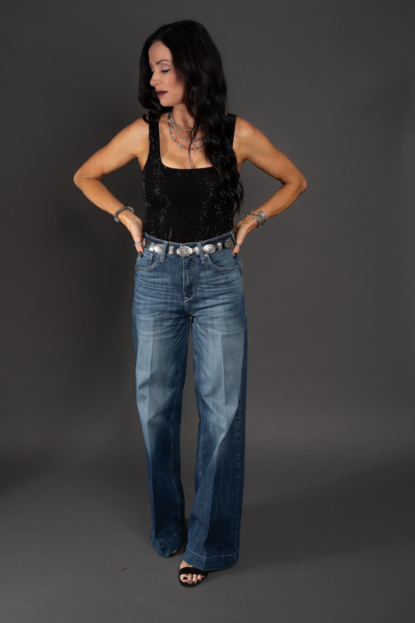 Marissa Sparkle Body Suit - Black